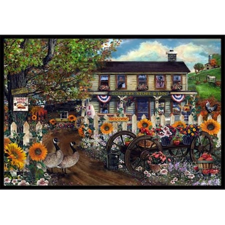Carolines Treasures Carolines Treasures PTW2016JMAT Sunflowers And The Old Country Store Indoor & Outdoor Mat; 24 x 36 in. PTW2016JMAT